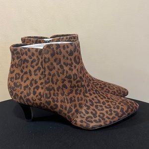 Clarks Brown Leopard (Linvale) Kitten Heel Bootie